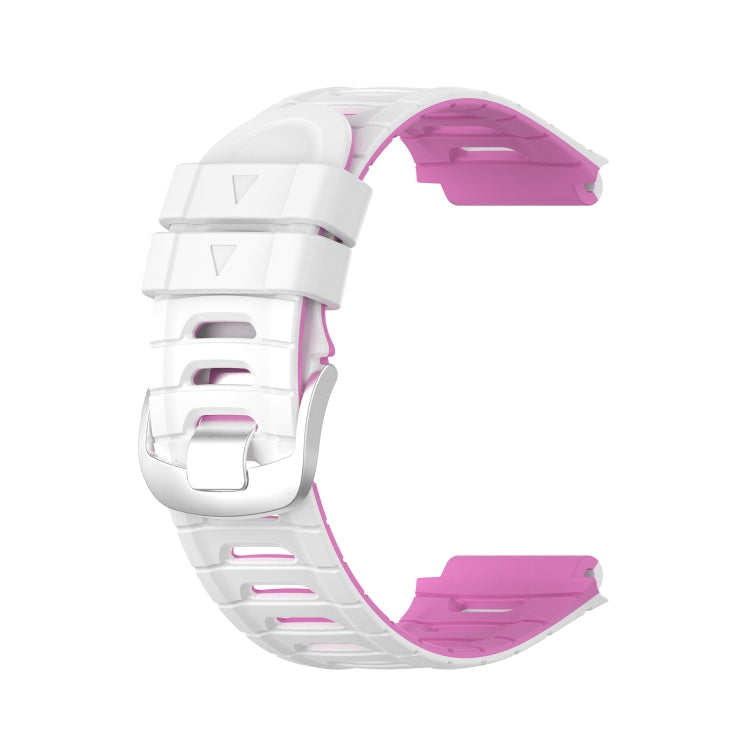 For Garmin Forerunner 920XT Two-color Steel Buckle Watch Band(White+Pink) by bashfashion