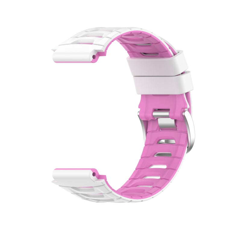 For Garmin Forerunner 920XT Two-color Steel Buckle Watch Band(White+Pink) by bashfashion