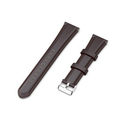 For Garmin Forerunner 245 Oil Wax Calfskin Leather Watch Band(Coffee) by bashfashion