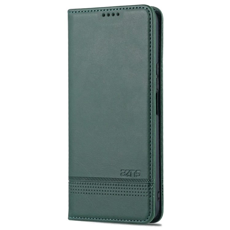 For Honor X8 / X30i AZNS Magnetic Calf Texture Flip Leather Phone Case(Dark Green) by AZNS