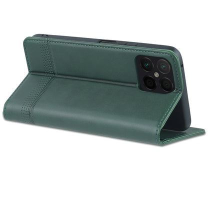 For Honor X8 / X30i AZNS Magnetic Calf Texture Flip Leather Phone Case(Dark Green) by AZNS