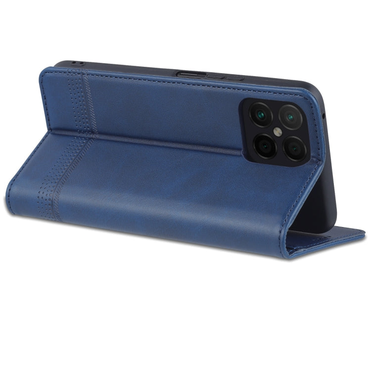 For Honor X8 / X30i AZNS Magnetic Calf Texture Flip Leather Phone Case(Dark Blue) by AZNS