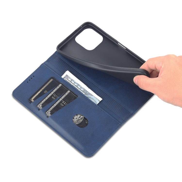 For Honor X8 / X30i AZNS Magnetic Calf Texture Flip Leather Phone Case(Dark Blue) by AZNS