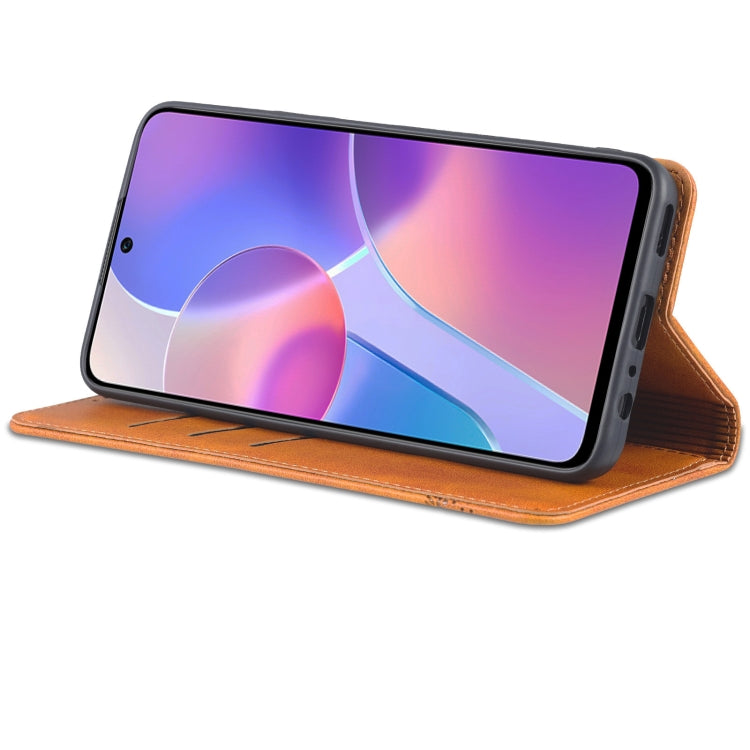 For Honor X8 / X30i AZNS Magnetic Calf Texture Flip Leather Phone Case(Light Brown) by AZNS