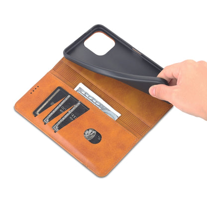 For Honor X8 / X30i AZNS Magnetic Calf Texture Flip Leather Phone Case(Light Brown) by AZNS