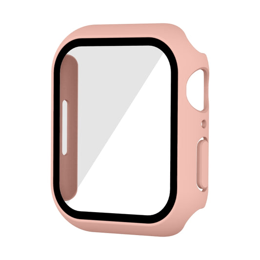 Waterproof PC+Tempered Film Watch Case For Apple Watch Series 9 / 8 / 7 41mm(Pink) by bashfashion