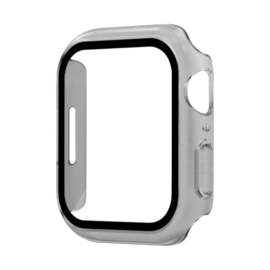 Waterproof PC+Tempered Film Watch Case For Apple Watch Series 9 / 8 / 7 41mm(Frosted Transparent) by bashfashion
