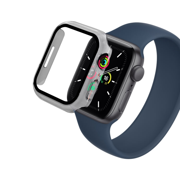 Waterproof PC+Tempered Film Watch Case For Apple Watch Series 9 / 8 / 7 41mm(Frosted Transparent) by bashfashion