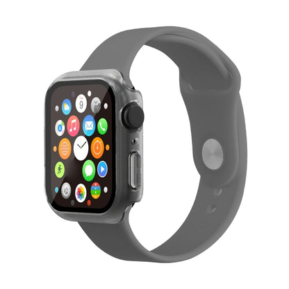 Waterproof PC+Tempered Film Watch Case For Apple Watch Series 9 / 8 / 7 41mm(Frosted Transparent) by bashfashion