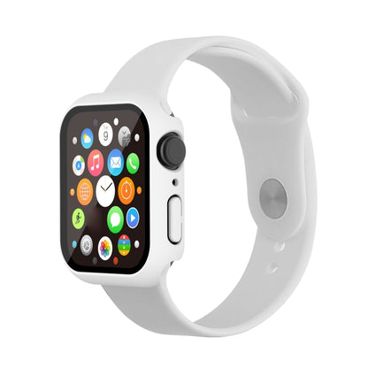 Waterproof PC+Tempered Film Watch Case For Apple Watch Series 9 / 8 / 7 45mm(White) by bashfashion