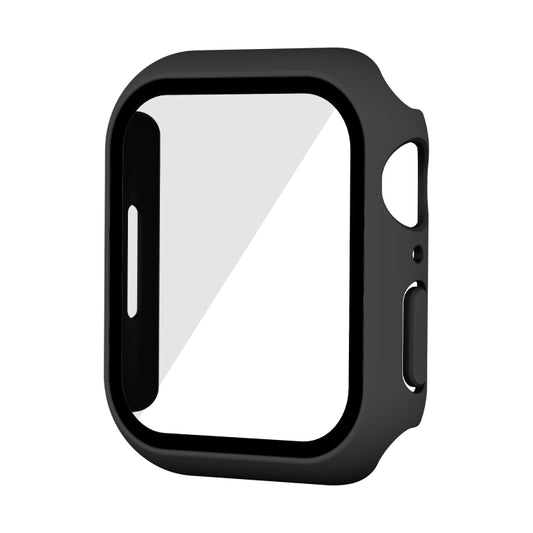 Waterproof PC+Tempered Film Watch Case For Apple Watch Series 9 / 8 / 7 45mm(Black) by bashfashion