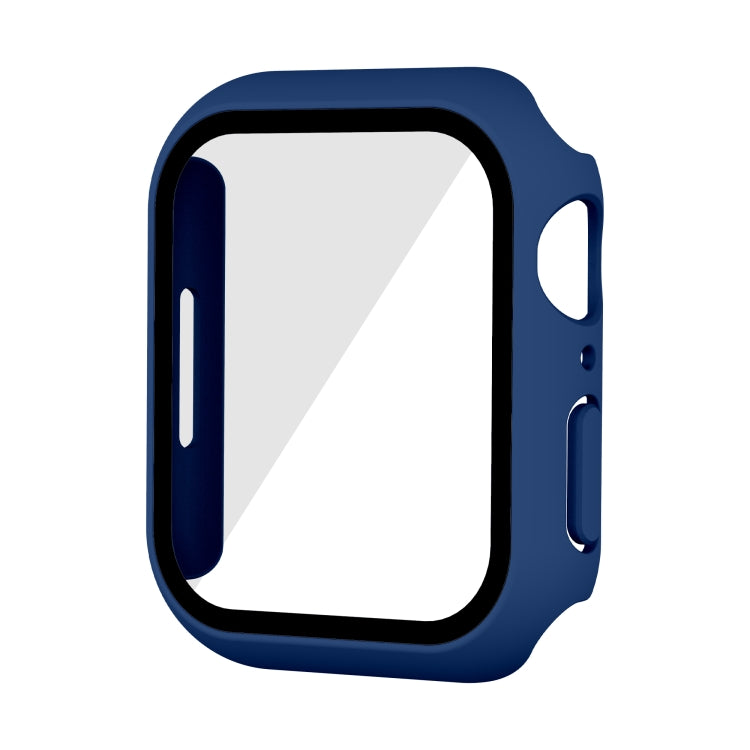 Waterproof PC+Tempered Film Watch Case For Apple Watch Series 9 / 8 / 7 45mm(Dark Blue) by bashfashion