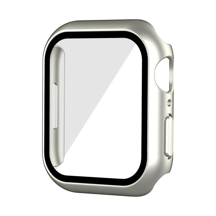 Waterproof PC+Tempered Film Watch Case For Apple Watch Series 9 / 8 / 7 45mm(Starlight Silver) by bashfashion