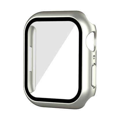 Waterproof PC+Tempered Film Watch Case For Apple Watch Series 9 / 8 / 7 45mm(Starlight Silver) by bashfashion