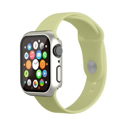 Waterproof PC+Tempered Film Watch Case For Apple Watch Series 9 / 8 / 7 45mm(Starlight Silver) by bashfashion