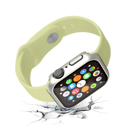Waterproof PC+Tempered Film Watch Case For Apple Watch Series 9 / 8 / 7 45mm(Starlight Silver) by bashfashion