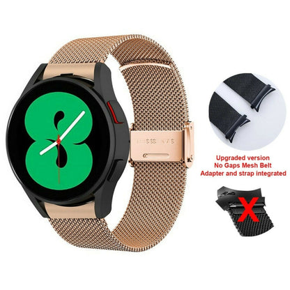 For Samsung Galaxy Watch4 40mm / 44mm Stainless Steel Milan Buckle Watch Band(Rose Gold) by bashfashion