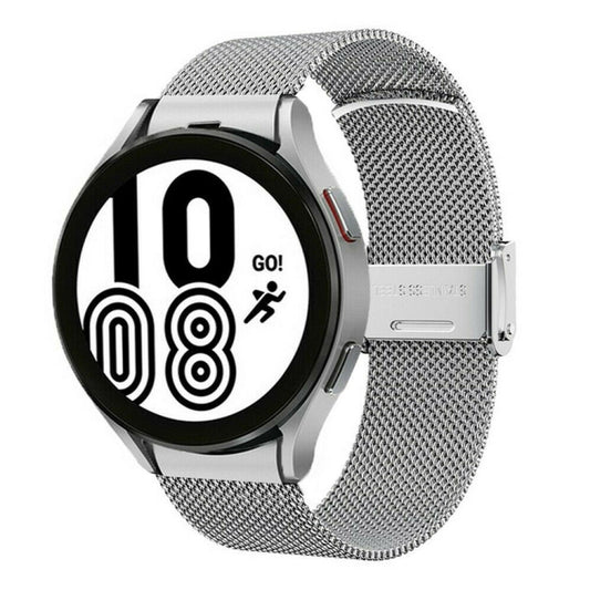 For Samsung Galaxy Watch4 40mm / 44mm Stainless Steel Milan Buckle Watch Band(Silver) by bashfashion