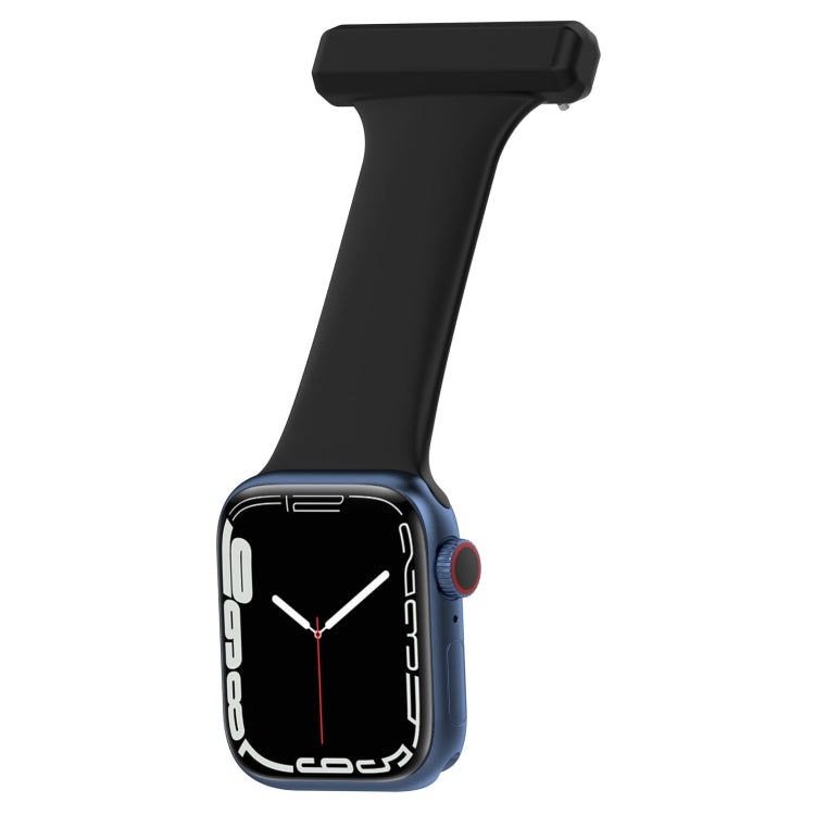 Silicone Nurse Watch Band For Apple Watch Series 9&8&7 41mm / SE 3&SE 2&6&SE&5&4 40mm / 3&2&1 38mm(Black) by bashfashion