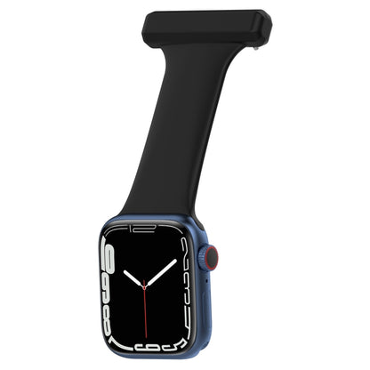 Silicone Nurse Watch Band For Apple Watch Series 9&8&7 41mm / SE 3&SE 2&6&SE&5&4 40mm / 3&2&1 38mm(Black) by bashfashion