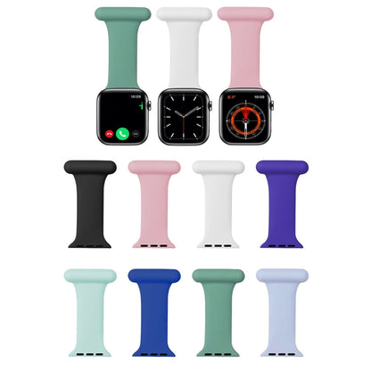 Silicone Nurse Watch Band For Apple Watch Series 9&8&7 41mm / SE 3&SE 2&6&SE&5&4 40mm / 3&2&1 38mm(Black) by bashfashion