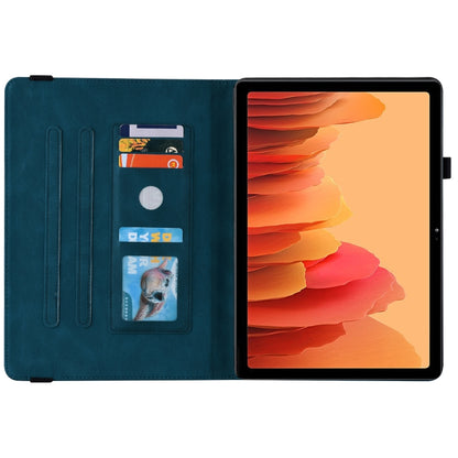 For Samsung Galaxy Tab A7 10.4 2020 SM-T500/T505 Butterfly Flower Embossed Leather Tablet Case(Blue) by bashfashion