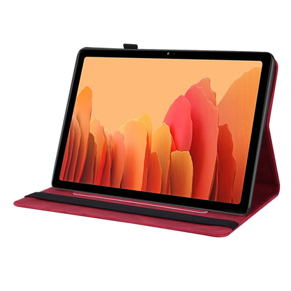 For Samsung Galaxy Tab A7 10.4 2020 SM-T500/T505 Butterfly Flower Embossed Leather Tablet Case(Red) by bashfashion