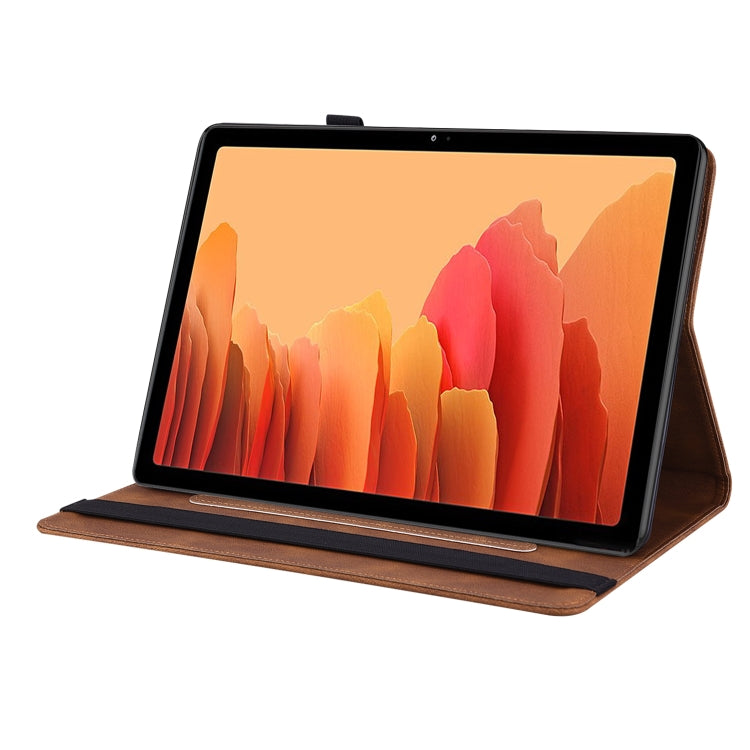 For Samsung Galaxy Tab A7 10.4 2020 SM-T500/T505 Butterfly Flower Embossed Leather Tablet Case(Brown) by bashfashion