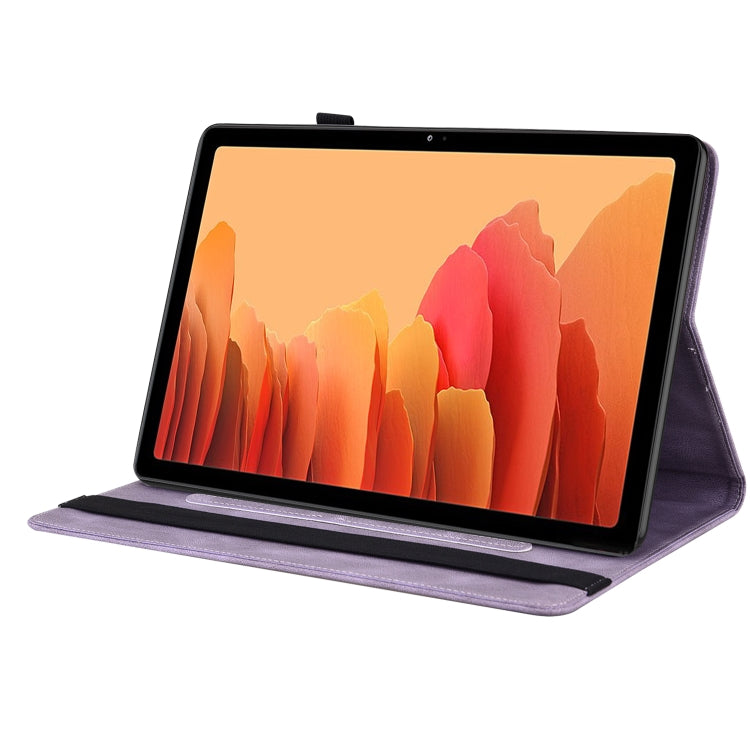 For Samsung Galaxy Tab A7 10.4 2020 SM-T500/T505 Butterfly Flower Embossed Leather Tablet Case(Purple) by bashfashion