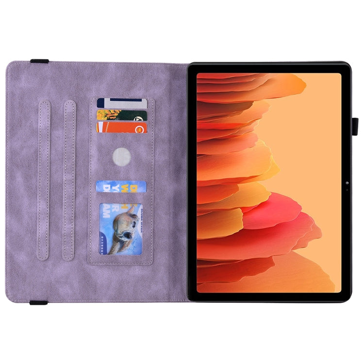 For Samsung Galaxy Tab A7 10.4 2020 SM-T500/T505 Butterfly Flower Embossed Leather Tablet Case(Purple) by bashfashion