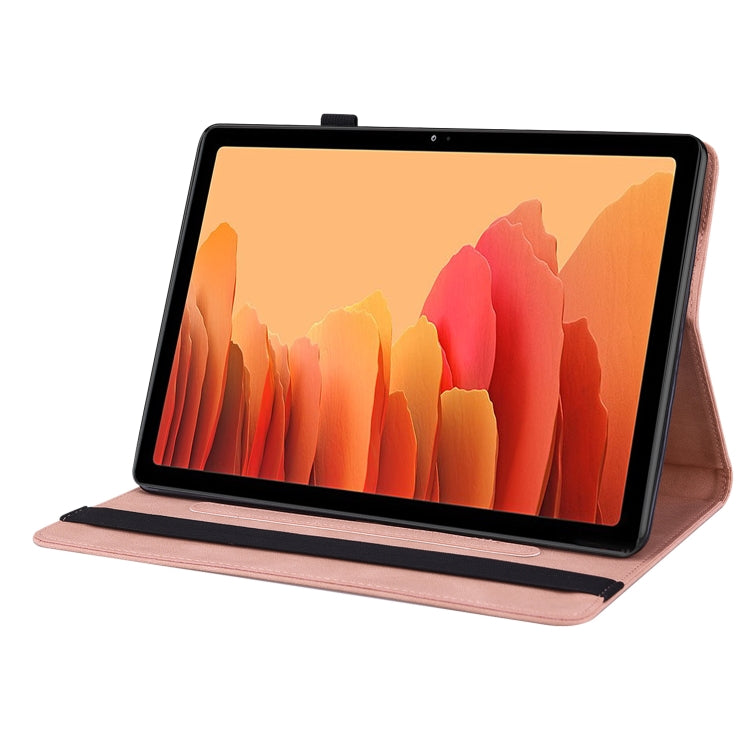 For Samsung Galaxy Tab A7 10.4 2020 SM-T500/T505 Butterfly Flower Embossed Leather Tablet Case(Rose Gold) by bashfashion