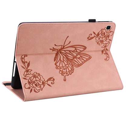 For Samsung Galaxy Tab A7 10.4 2020 SM-T500/T505 Butterfly Flower Embossed Leather Tablet Case(Rose Gold) by bashfashion