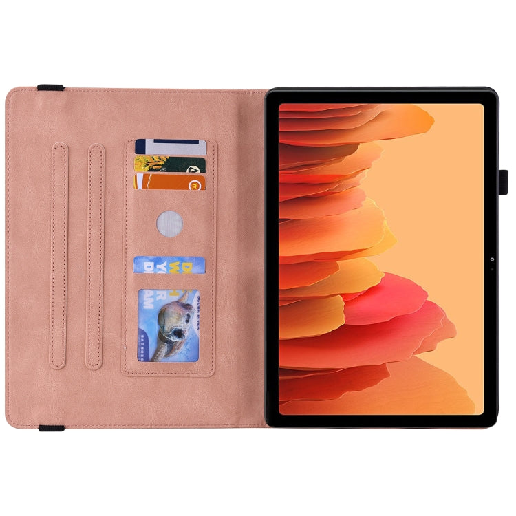 For Samsung Galaxy Tab A7 10.4 2020 SM-T500/T505 Butterfly Flower Embossed Leather Tablet Case(Rose Gold) by bashfashion