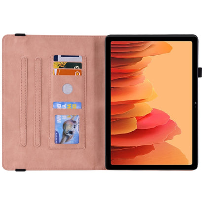 For Samsung Galaxy Tab A7 10.4 2020 SM-T500/T505 Butterfly Flower Embossed Leather Tablet Case(Rose Gold) by bashfashion