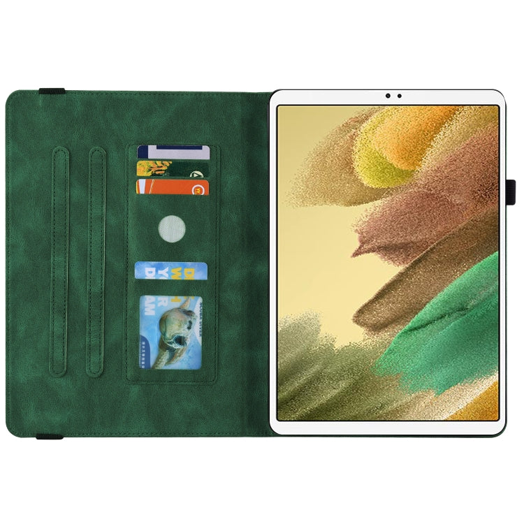 For Samsung Galaxy Tab A7 Lite T220/T225 Butterfly Flower Embossed Leather Tablet Case(Green) by bashfashion