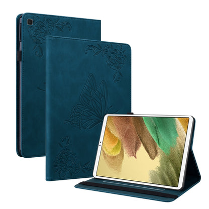 For Samsung Galaxy Tab A7 Lite T220/T225 Butterfly Flower Embossed Leather Tablet Case(Blue) by bashfashion