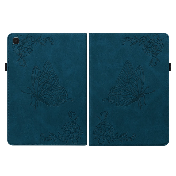 For Samsung Galaxy Tab A7 Lite T220/T225 Butterfly Flower Embossed Leather Tablet Case(Blue) by bashfashion