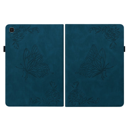 For Samsung Galaxy Tab A7 Lite T220/T225 Butterfly Flower Embossed Leather Tablet Case(Blue) by bashfashion
