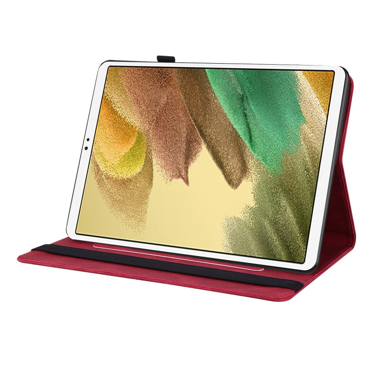 For Samsung Galaxy Tab A7 Lite T220/T225 Butterfly Flower Embossed Leather Tablet Case(Red) by bashfashion