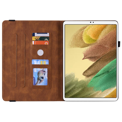 For Samsung Galaxy Tab A7 Lite T220/T225 Butterfly Flower Embossed Leather Tablet Case(Brown) by bashfashion