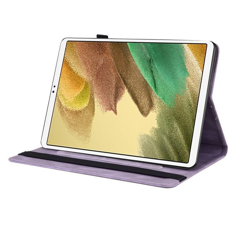 For Samsung Galaxy Tab A7 Lite T220/T225 Butterfly Flower Embossed Leather Tablet Case(Purple) by bashfashion