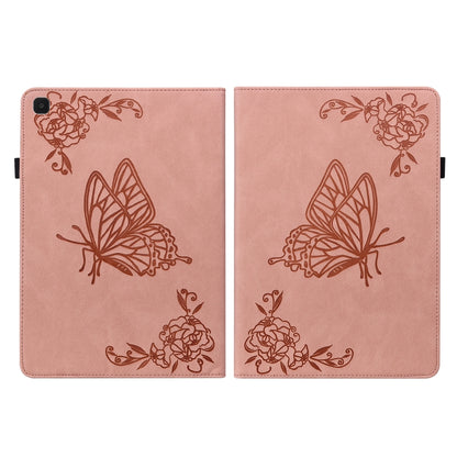 For Samsung Galaxy Tab A7 Lite T220/T225 Butterfly Flower Embossed Leather Tablet Case(Rose Gold) by bashfashion
