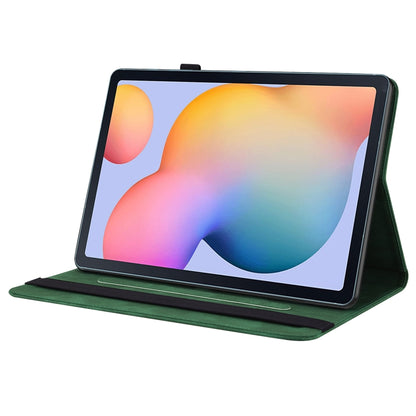 For Samsung Tab S6 Lite SM-P610/SM-P615 Butterfly Flower Embossed Leather Tablet Case(Green) by bashfashion