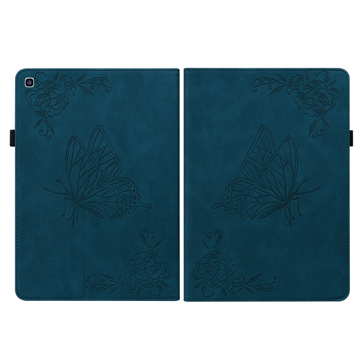 For Samsung Tab A 8.0 2019 T290/T295/T297 Butterfly Flower Embossed Leather Tablet Case(Blue) by bashfashion
