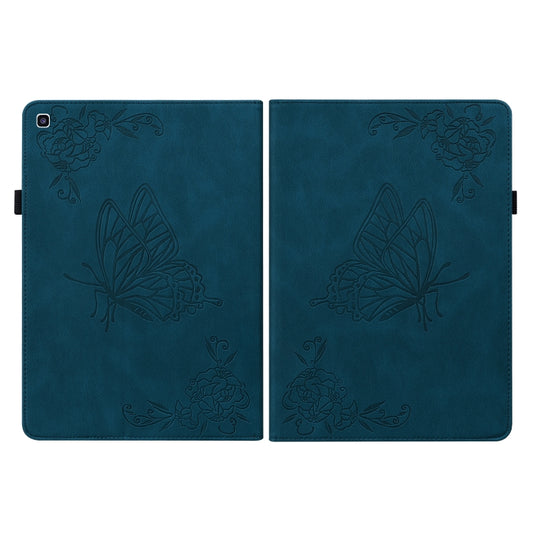 For Samsung Tab A 8.0 2019 T290/T295/T297 Butterfly Flower Embossed Leather Tablet Case(Blue) by bashfashion