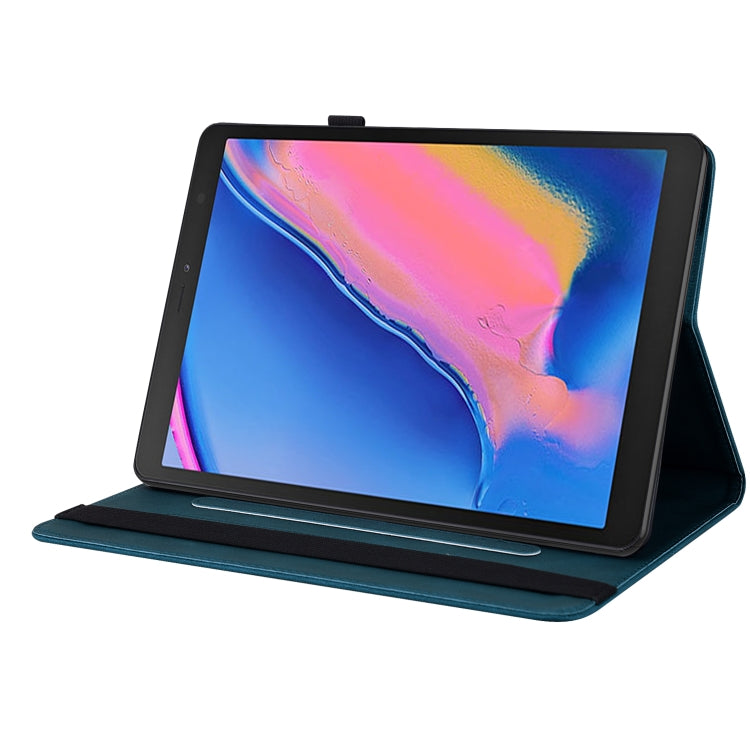 For Samsung Tab A 8.0 2019 T290/T295/T297 Butterfly Flower Embossed Leather Tablet Case(Blue) by bashfashion