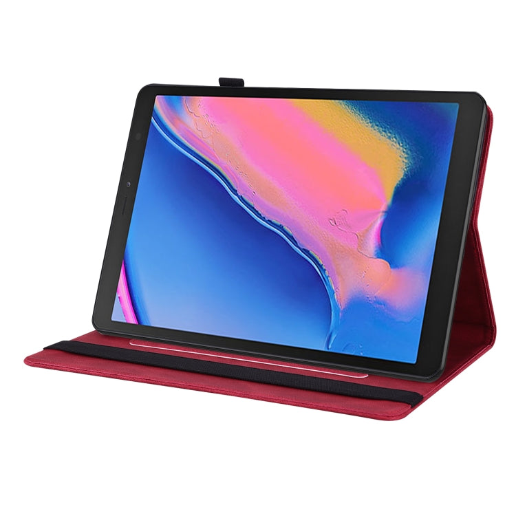 For Samsung Tab A 8.0 2019 T290/T295/T297 Butterfly Flower Embossed Leather Tablet Case(Red) by bashfashion