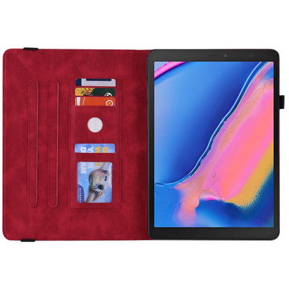 For Samsung Tab A 8.0 2019 T290/T295/T297 Butterfly Flower Embossed Leather Tablet Case(Red) by bashfashion