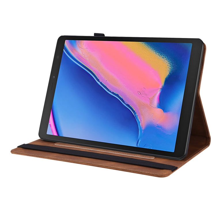 For Samsung Tab A 8.0 2019 T290/T295/T297 Butterfly Flower Embossed Leather Tablet Case(Brown) by bashfashion