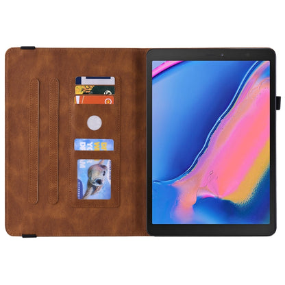 For Samsung Tab A 8.0 2019 T290/T295/T297 Butterfly Flower Embossed Leather Tablet Case(Brown) by bashfashion